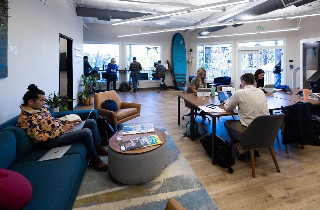 Active coworking floor at Granite City Workspaces, Folsom CA