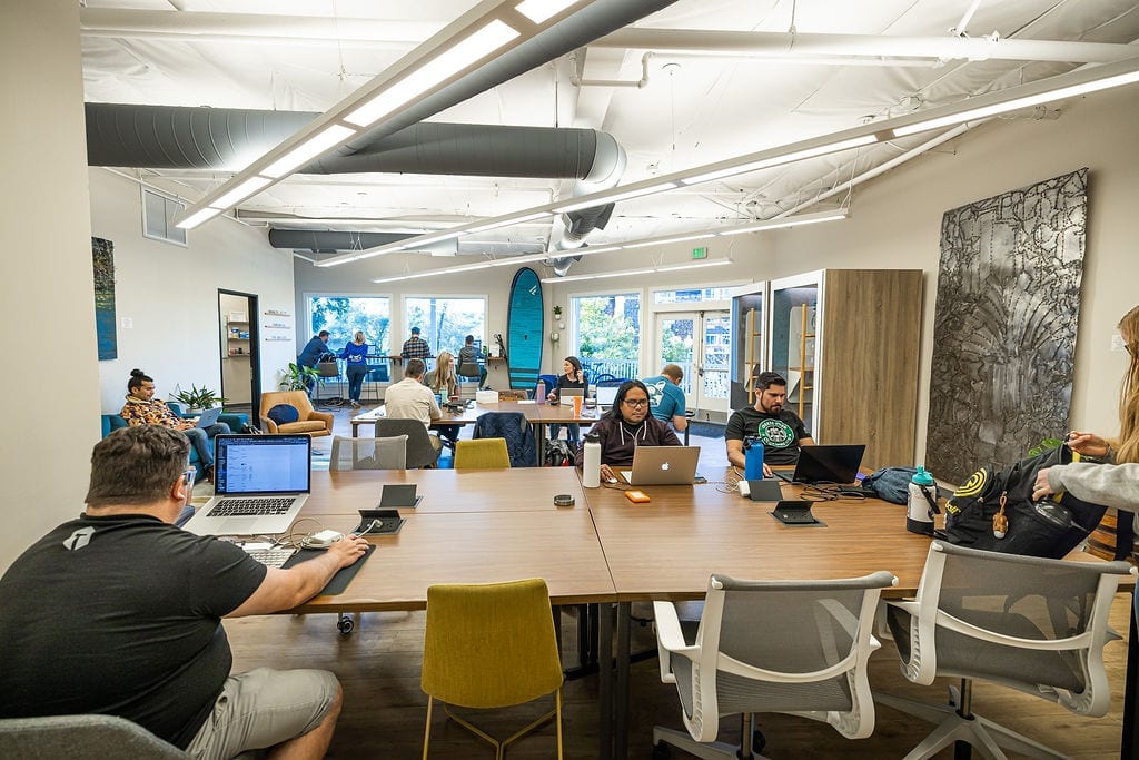 Coworking floor at Granite City Workspaces in Historic Downtown Folsom, CA