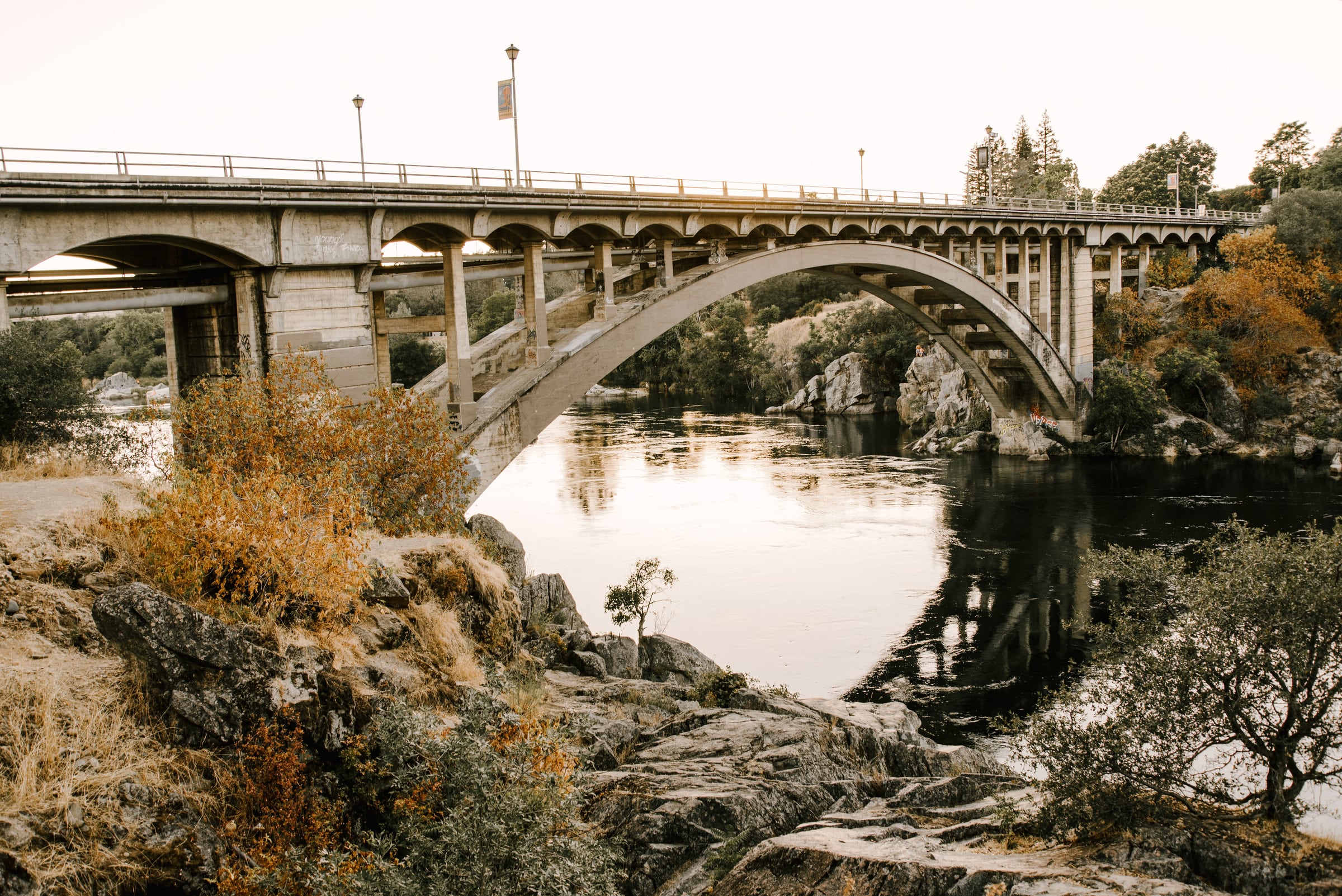 Historic bridge crossing Lake Natoma near Granite City Workspaces in Folsom